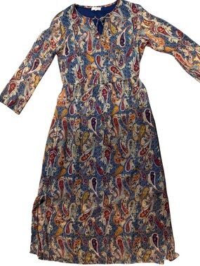 Paisley Print Maxi Dress in Multicolor